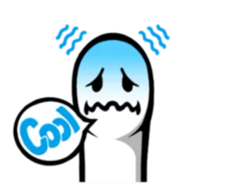 😖 Cool cool, Emoji, blau, Schweiß, ruhig, entspannt whatsapp sticker