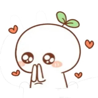 😍 cute, kawaii, character, love, sprout telegram sticker