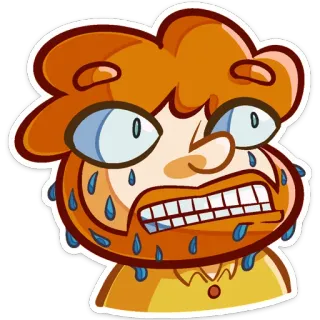 😅 chorando, triste, lágrimas, chateado, desenho animado, emoji whatsapp sticker