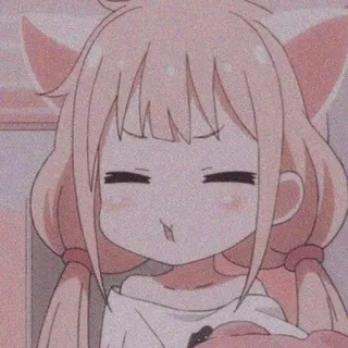 🥯 garota anime, fofa, kawaii, mangá, rosa, orelhas de gato telegram sticker