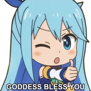 👍 Aqua KonoSuba GODDESS BLESS YOU Anime, Dewi, Konosuba, Berkah, Imut telegram sticker