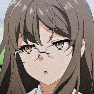 💌 Anime, Garota, Óculos, Fofo, Desenho animado telegram sticker