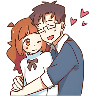 🥰 커플, 사랑, 관계, 만화, 귀여운, 포옹 telegram sticker