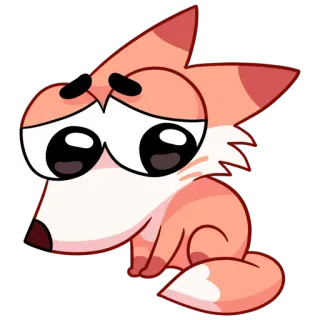 🦊 fox, sad, cute, animal, cartoon telegram sticker