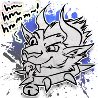 😏 hm hmm hmm~! monster, wezen, illustratie, cartoon,  Grillig, schattig, grappig telegram sticker