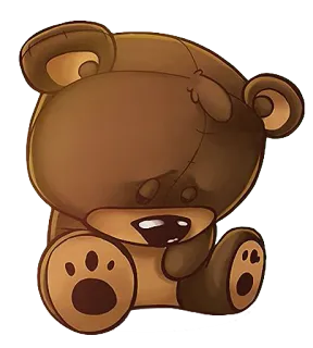 😔 ursinho de pelúcia, fofo, animal, brinquedo, urso pardo telegram sticker