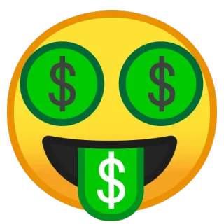 🤑 uang, emoji, dolar, keserakahan, kekayaan, keuangan telegram sticker