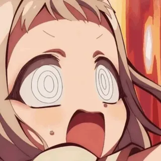 🌙 Nene Yashiro Toilet-bound Hanako-kun Аниме, Манга, Туалетный мальчик Ханако, Нэнэ Ясиро, Удивлен, В шоке, Спиральные глаза telegram sticker