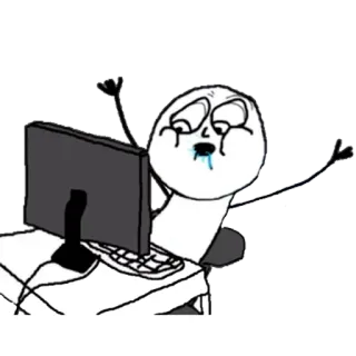 👩‍💻 คอมพิวเตอร์, มีม, เหนื่อย, อินเทอร์เน็ต, ตลก whatsapp sticker