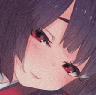 🍇 动漫, 女孩, 角色, 红眼睛, 紫发 telegram sticker