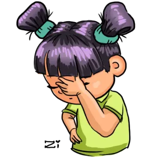 😔 Boo Monsters, Inc. Bouh, Monstres et Cie, Disney, Pixar, Animation, Facepalm whatsapp sticker