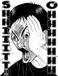 😥 SHIT 震惊, 愤怒, 沮丧, 惊讶, 漫画 telegram sticker