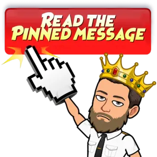 😡 READ THE
PINNED MESSAGE bitmoji, lesen, Nachricht, angeheftet, Krone, männlich, Zeiger telegram sticker