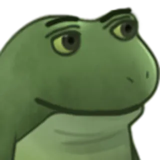 😏 rana, meme, animal, dibujo animado, verde whatsapp sticker