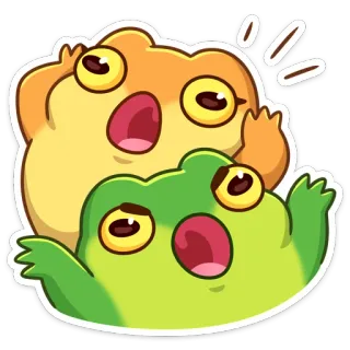 😳 grenouille, grenouilles, dessin animé, autocollant, mignon, animal whatsapp sticker