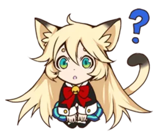 ❓ gatto, anime, domanda, kawaii, chibi, carino telegram sticker