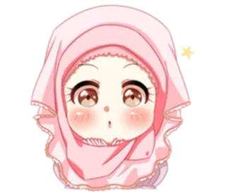 😯 Anime, Dziewczyna, Muzułmanka, Hidżab, Słodkie telegram sticker