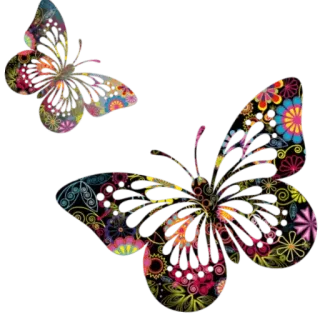 ⚫ vlinder, bloemen, kleurrijk, natuur, decoratief telegram sticker