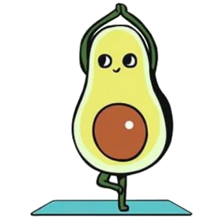 🧘‍♂️ avocat, yoga, fruit, dessin animé, sain, mignon whatsapp sticker