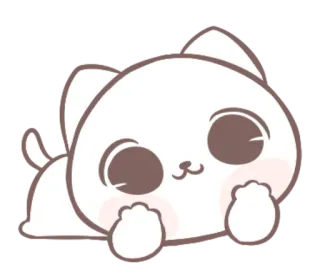 🙂 gato, gatinho, fofo, desenho animado, animal, kawaii telegram sticker