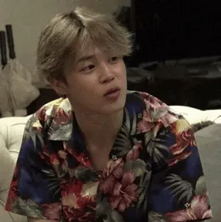 🕸 Jimin kpop, zanger, jimin, bts, idool, bloemenhemd telegram sticker