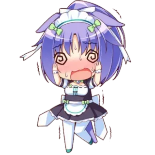 😵 Anime, Maid, Carino, Chibi, Cartoni animati, Vintage telegram sticker