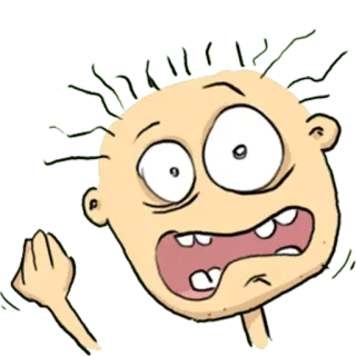 😧 การ์ตูน, ตกใจ, กลัว, ตื่นตระหนก, สีหน้า, ตัวละคร telegram sticker