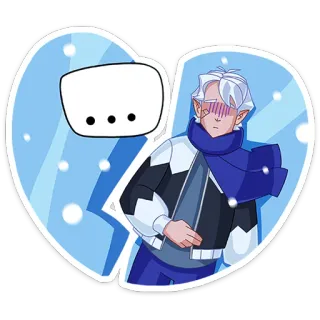 😐 ... ตัวละคร, อนิเมะ, ผู้ชาย, หิมะ, ฤดูหนาว whatsapp sticker