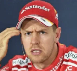 🤨 Sebastian Vettel fórmula 1, carreras, piloto, automovilismo, confundido, atleta telegram sticker