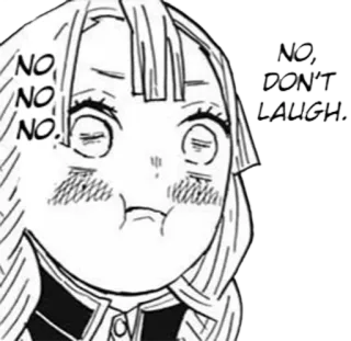 😶 NO, DON'T LAUGH. NO NO NO. Anime, Engraçado, Meme, Fofo telegram sticker