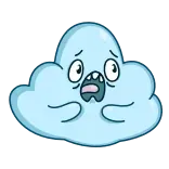 🤭 เมฆ, กลัว, การ์ตูน, อากาศ telegram sticker