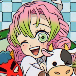🍡 Mitsuri Kanroji Demon Slayer anime, demon slayer, kawaii, cute, mitsuri kanroji, fan art, cartoon telegram sticker