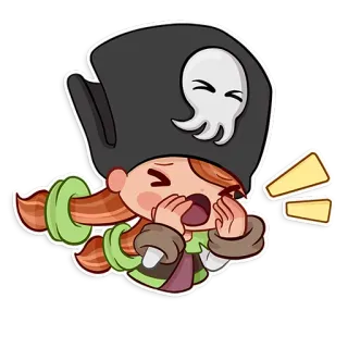 ‼ Pirat, Cartoon, Sticker, Figur, Mädchen, Schreien, Oktopus whatsapp sticker