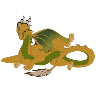 😏 dragon, fantasy, animal, reptile, mythical creature, cartoon, lying down telegram sticker