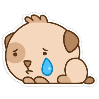 😥 cachorro, triste, chorando, filhote, lágrima, emoção, fofo telegram sticker