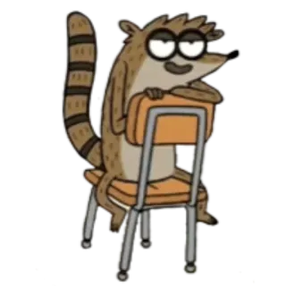 😏 Rigby Regular Show Rigby, Zwyczajny serial, kreskówka, animowany, szop telegram sticker