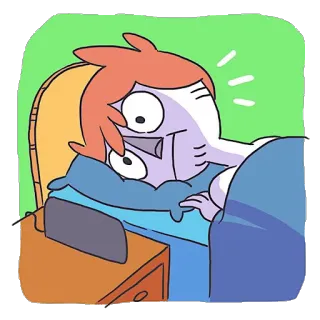 😪 만화, 침대, 알람 시계, 수면, 피곤한, 기상 telegram sticker