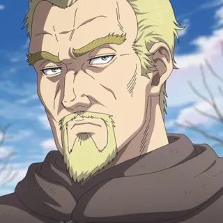 🛡 Askeladd Vinland Saga anime, viking, blond, homme, guerrier, grimace telegram sticker