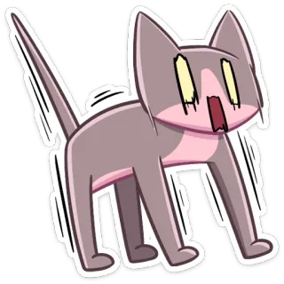 😳 Katze, Cartoon, Sticker, geschockt, Tier, lustig whatsapp sticker