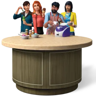 🍦 ice cream, counter, people, sims telegram sticker