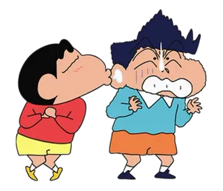 👬 Shin Chan Crayon Shin-chan cartoon, kissing, anime, Crayon Shin-chan, Shin Chan telegram sticker