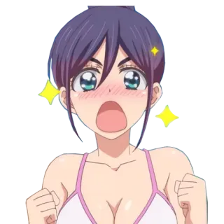 💖 anime girl, cute, excited, surprised whatsapp sticker