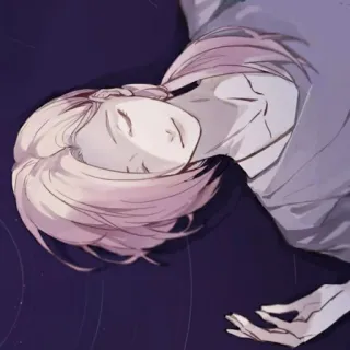 🌷 Anime, Arte, Illustrazione, Dormire, Personaggio whatsapp sticker