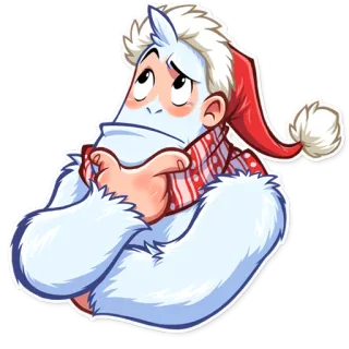 🤔 Yeti, Schneemann, Winter, Weihnachten, Cartoon telegram sticker