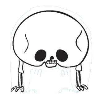 💀 Skelett, Cartoon, Knochen, süß, lustig, Schädel telegram sticker