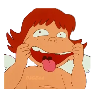 😛 dibujo animado, cara graciosa, lengua, tonto telegram sticker