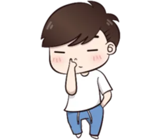 🖕 desenho animado, fofo, menino, corando telegram sticker