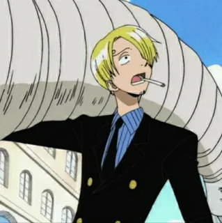 🎷 Sanji One Piece Anime, Charakter, Rauchen, Kochen, Anzug whatsapp sticker