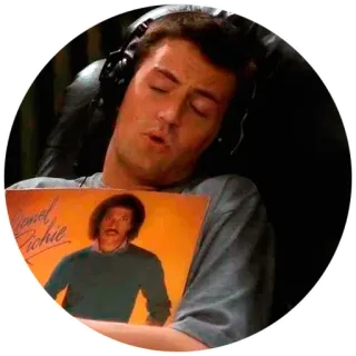 🎧 Chandler Bing Friends Chandler, Friends, Lionel Richie, Musik, Lustig, TV Serie, 90er whatsapp sticker