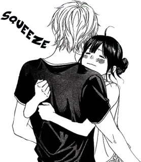 ❤ SQUEEZE Anime, Manga, Abbraccio, Coppia, Stretta, Romance telegram sticker